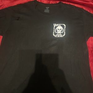 Edgy Black Vans Shirt with white skulls!!! 💀
